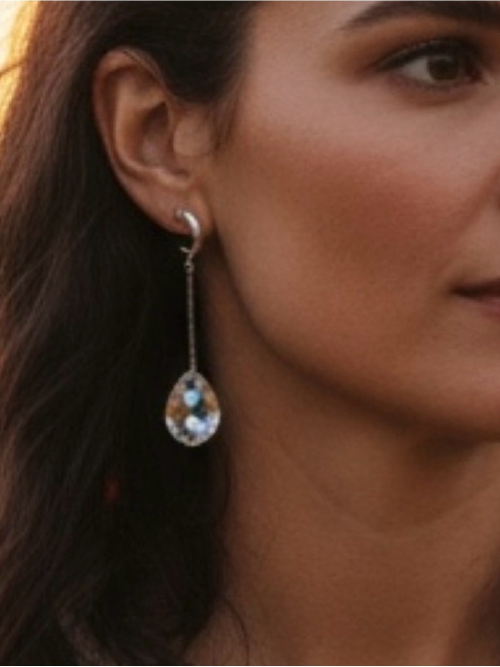 Swarovski Crystal Teardrop Dangle Earrings